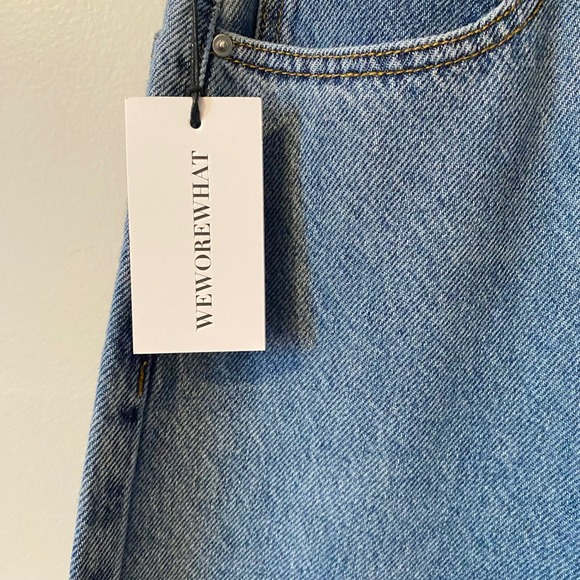 WeWoreWhat Wide Leg High Rise Denim Pant Rigid Jeans Baggy Leg Size 23 Boho - Picture 3 of 9